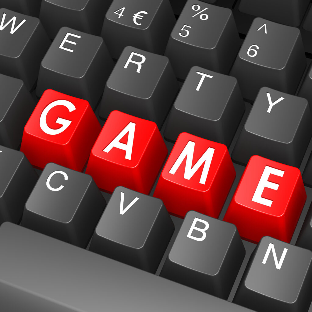 black-keyboard-with-game-word