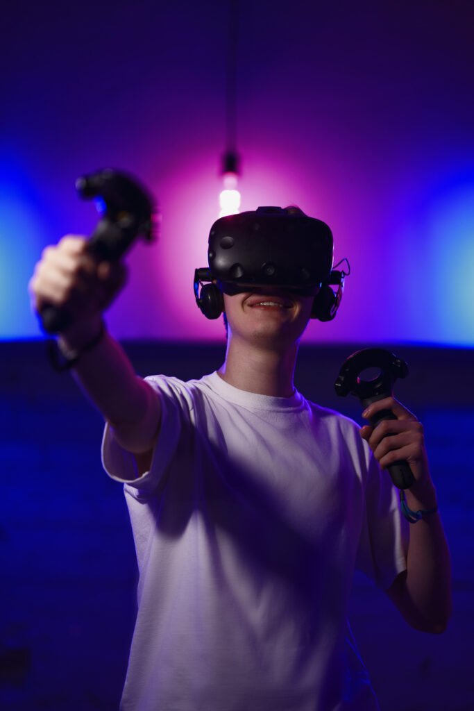 player-plays-game-using-virtual-reality-neon-style-high-quality-photo